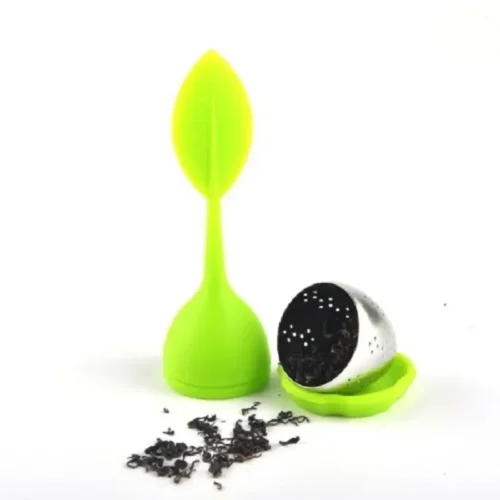 Green silicone leaf infuser open