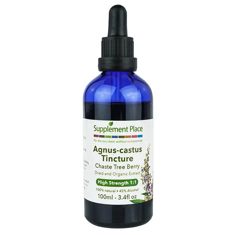 Agnus Castus, chaste tree berry, tincture. Dried, organic, high strength 1:1, 45% alcohol. 100ml Bottle.