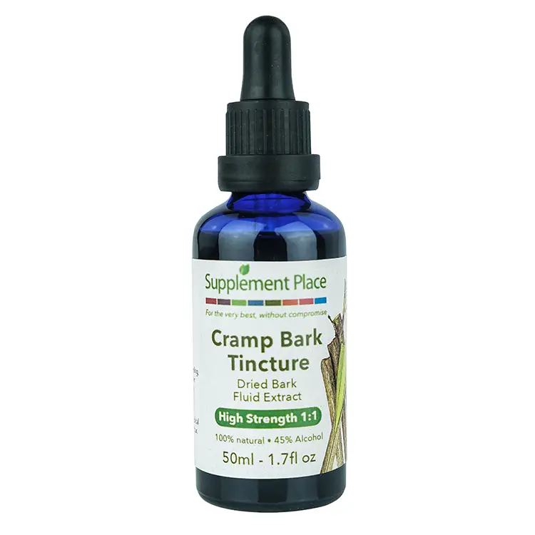 Cramp Bark tincture. Dried bark fluid extract, high strength 1:1, 45% alcohol. 50ml Bottle