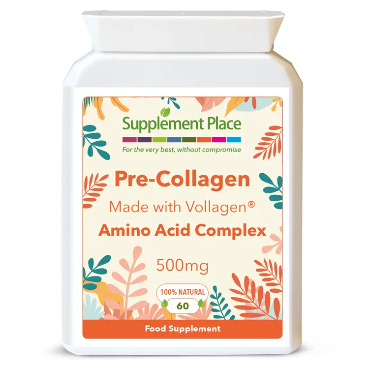 Pre-Collagen made with Vollagen Amino Acid complex. Vegan Collagen Alternative. Pot image - front. Vegan collagen UK